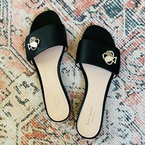 Kate Spade Black Leather Slide Sandals